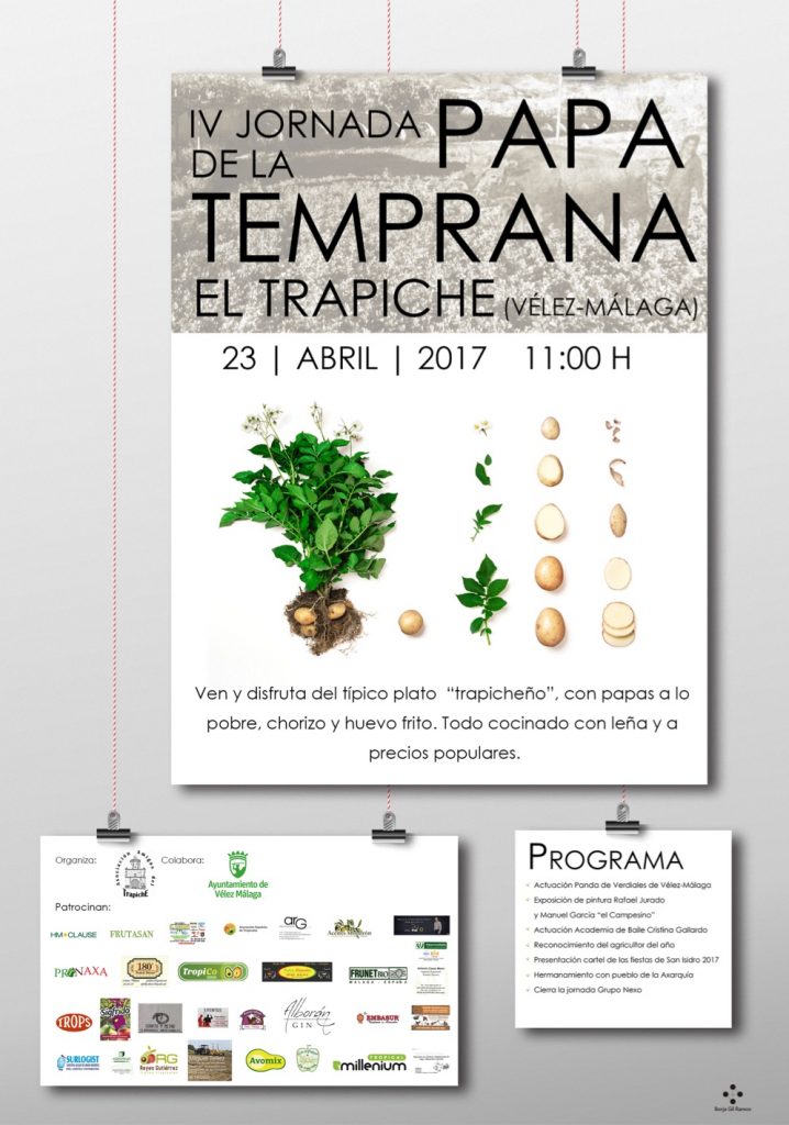 Cartel IV jornada de la Papa Temprana El Trapiche (Vélez Málaga)